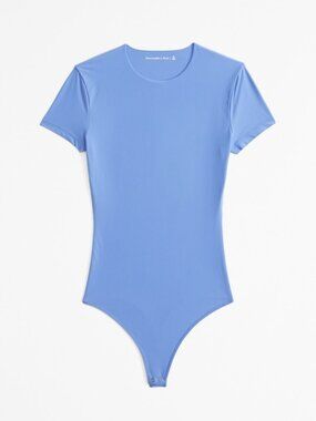 Abercrombie Soft Matte Seamless Tee Bodysuit Blue – size Small Tall